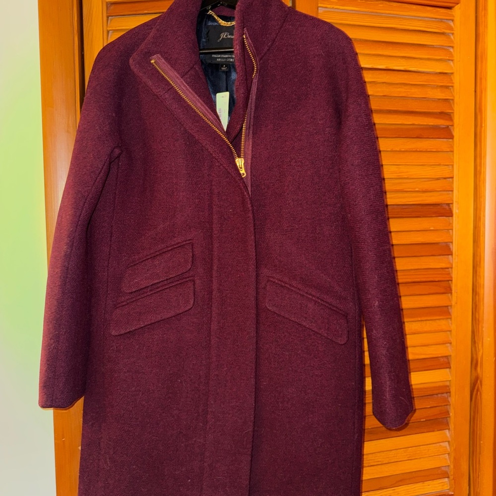 J. Crew Deep Burgundy Cocoon Coat